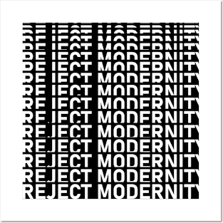 Reject Modernity Repeated Text Posters and Art